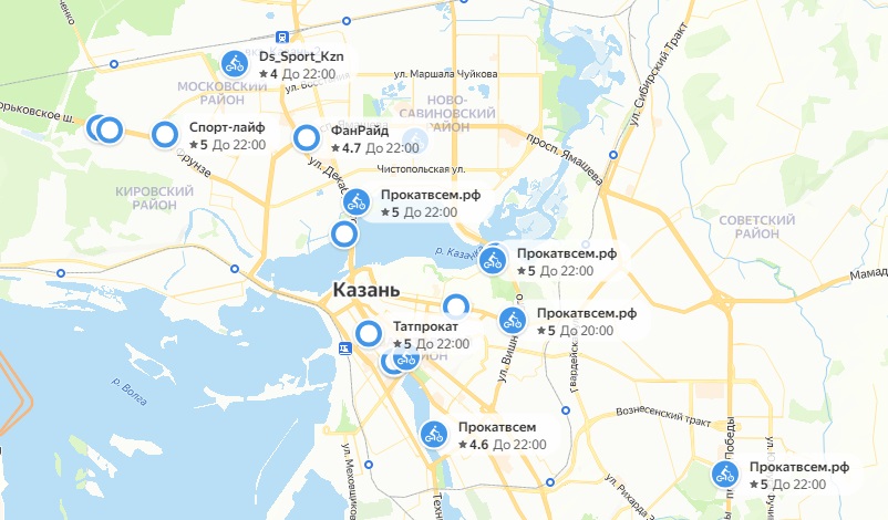 прокат велосипедов казань