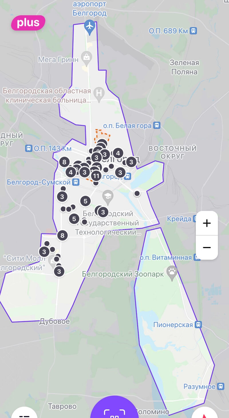 зона кикшеринг белгород