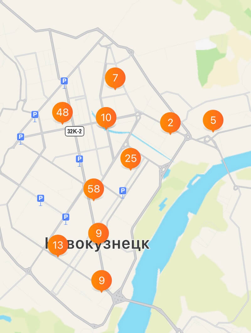 зона кикшеринга новокузнецк