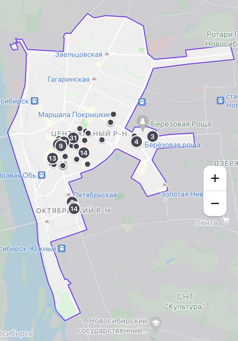 зона кикшеринг новосибирск