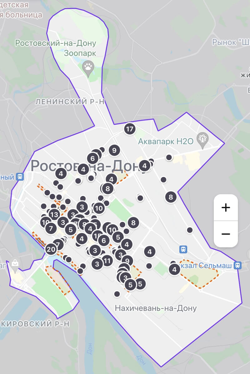 зона кикшеринга ростов-на-дону