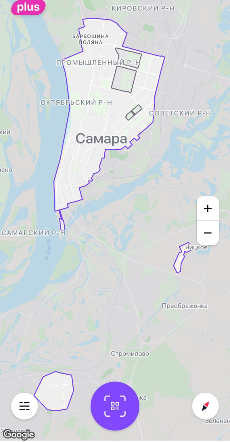 зона кикшеринг самара