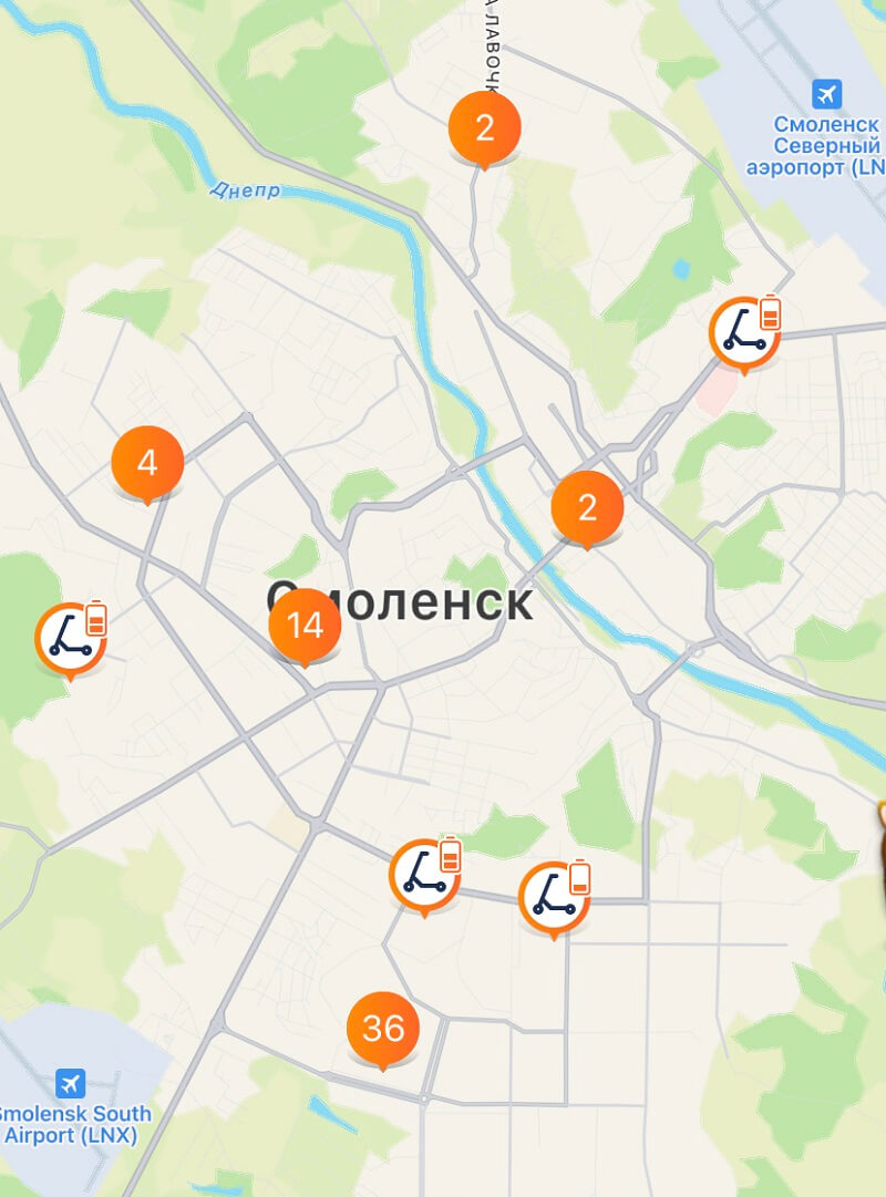 зона кикшеринг смоленск