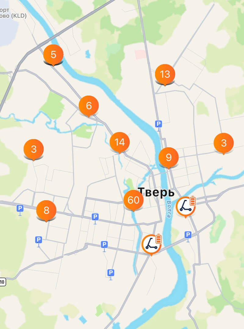 зона кикшеринг тверь