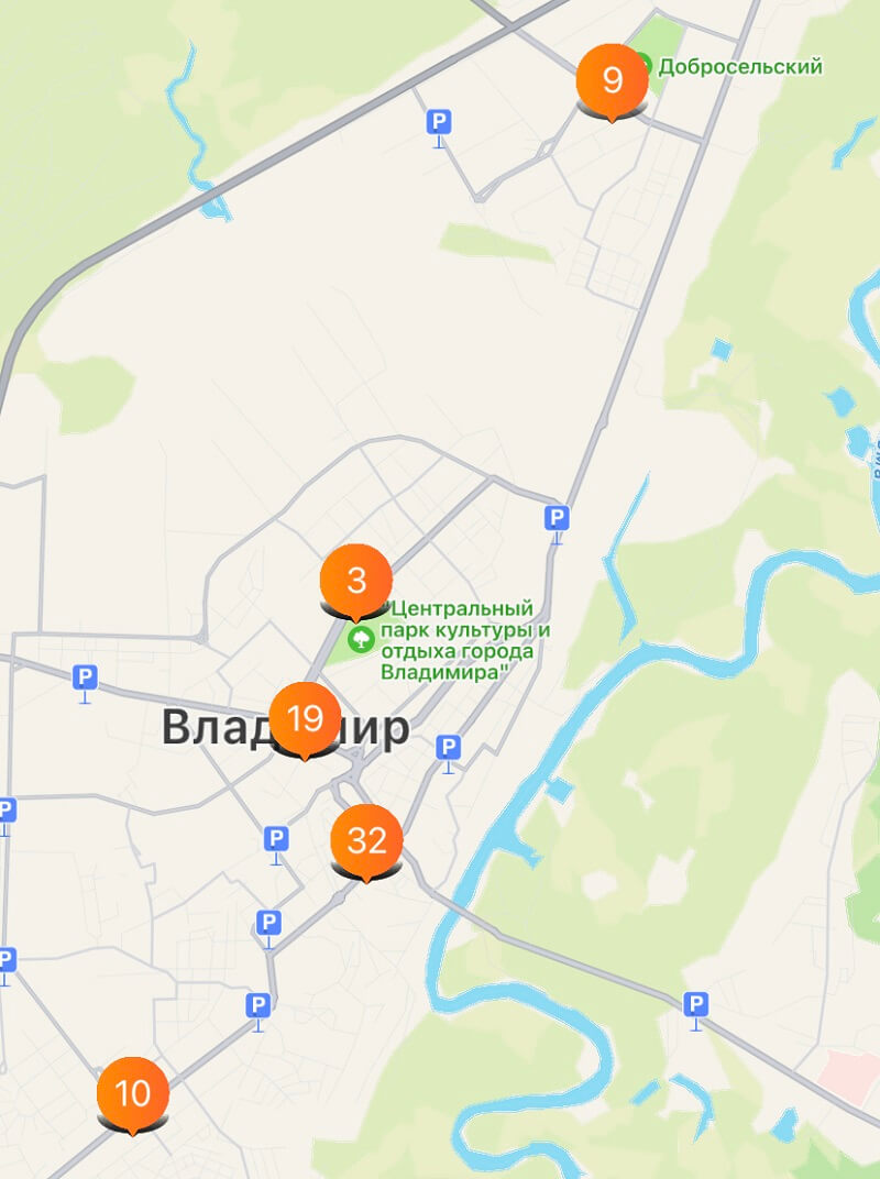 зона кикшеринг владимир